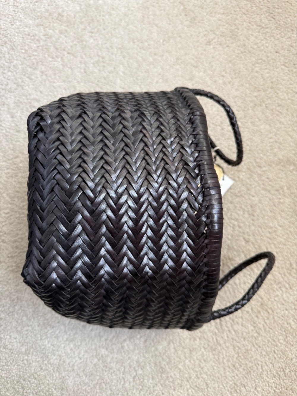 Dragon Diffusion handwoven black leather Triple Jump tote, size Small, NWT - Picture 7 of 13